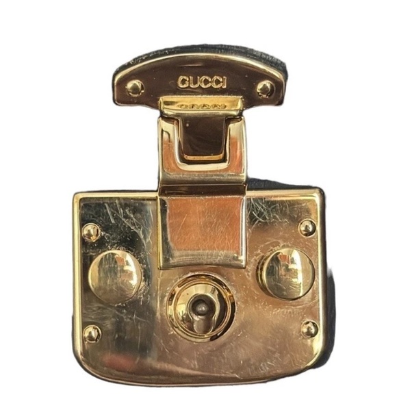 Gucci Trending Vintage Black Leather Crossbody Satchel Bag - Picture 9 of 12